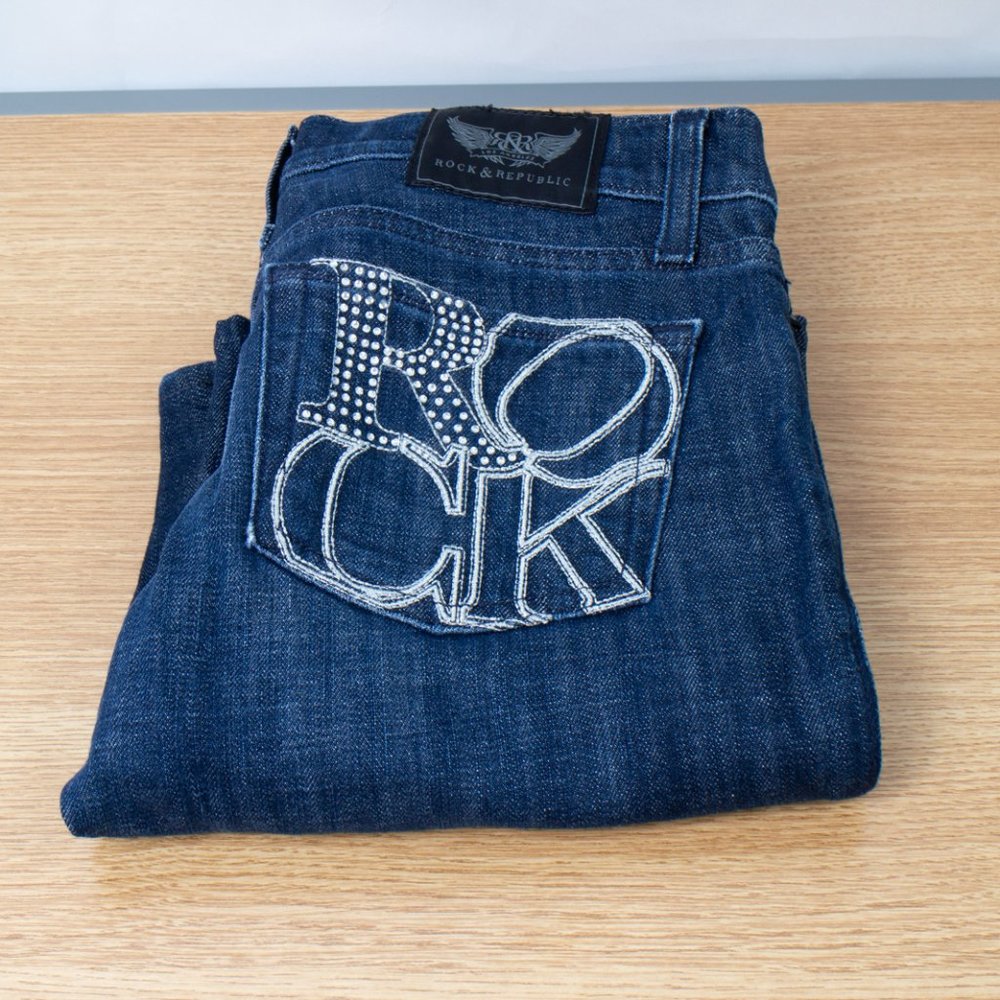 Rock & Republic Kasandra Bootcut Flare 25 (28 X 31) Women's Denim Jeans